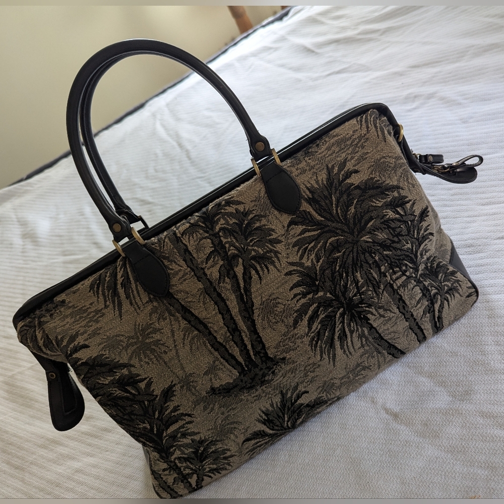 Bueno Canvas Weekender Tropical Motif Duffle Bag